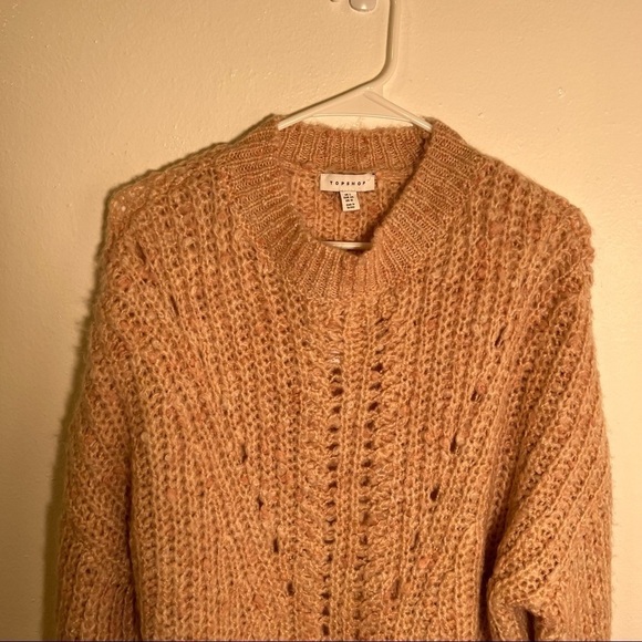 Topshop Pointelle Neppy Knitted Jumper Pink - Picture 4 of 13